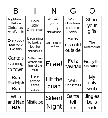 Virtual Christmas Party Bingo Card