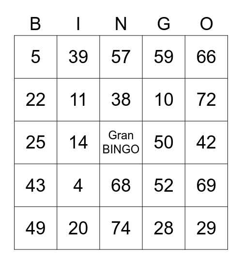 Gran BINGO Familiar Navideño Virtual Bingo Card