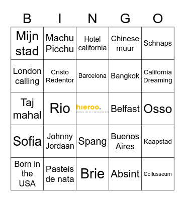 Vakantie Bingo Card
