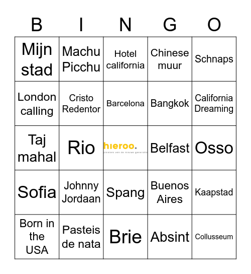Vakantie Bingo Card