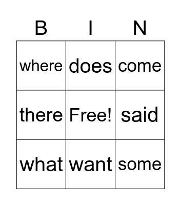 4th grade bingo Card