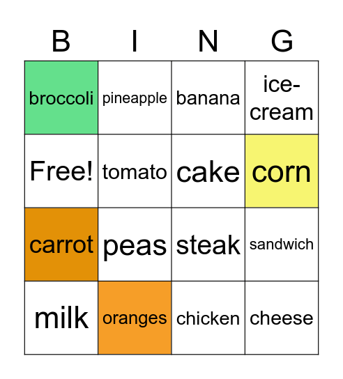 Super Minds 1. Lunchtime Bingo Card