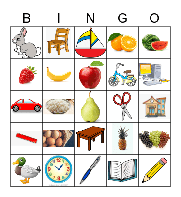 VOCABULARY Bingo Card