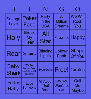 Music Bingo! Bingo Card