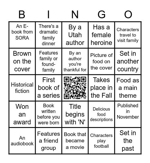 November Bookish BINGO Card