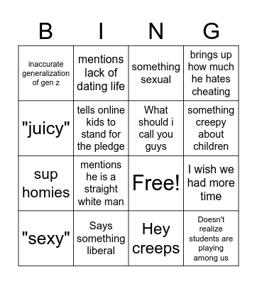 wede bingo Card