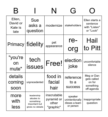 Nov. Staff Meeting Bingo Card
