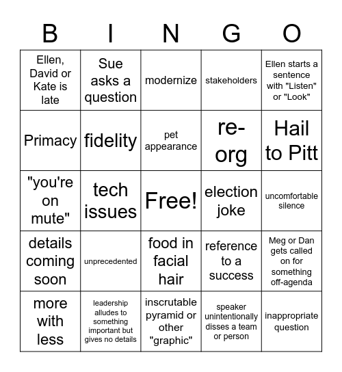 Nov. Staff Meeting Bingo Card