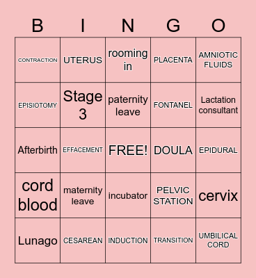 LABOR & DELIVERY Bingo Card
