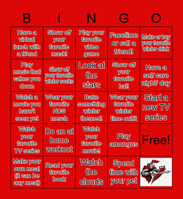 NCS Winter Bingo 2020/2021 Bingo Card