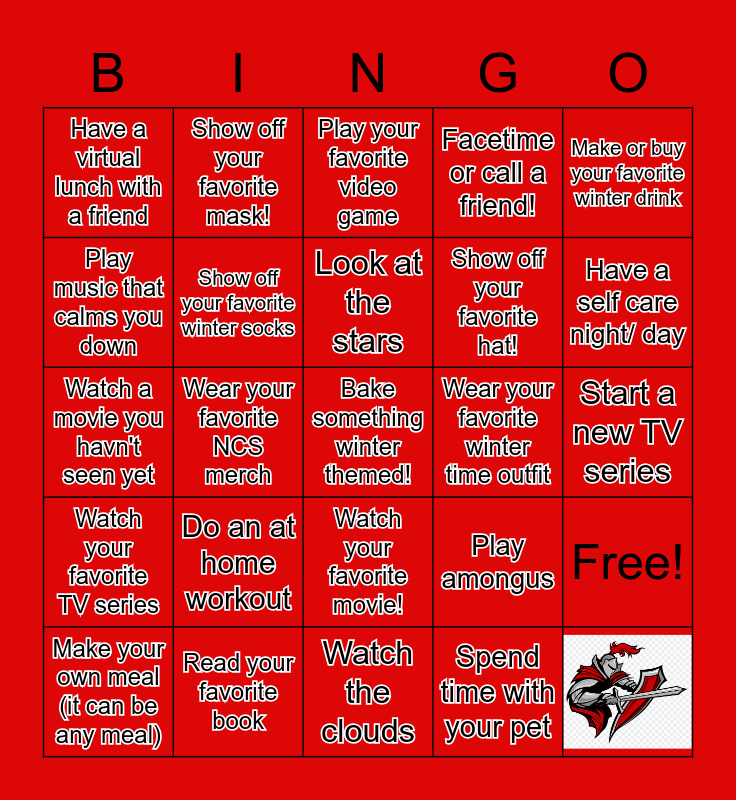 Ncs Winter Bingo 21 Bingo Card