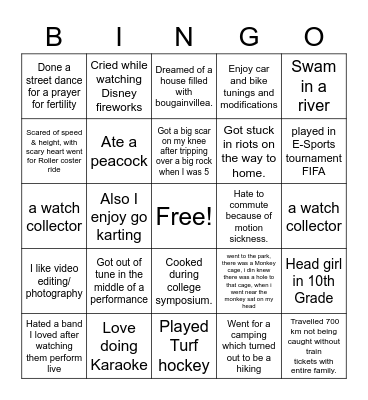 FIND SOMEONE WHO Bingo Card