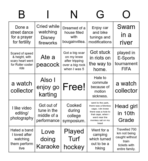FIND SOMEONE WHO Bingo Card