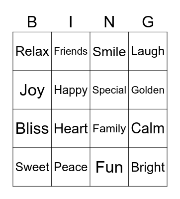 Jay’s Sunflower Shabang Bingo Card