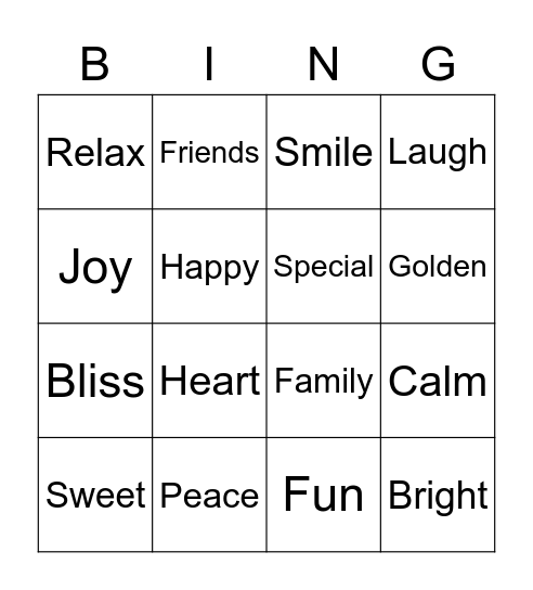 Jay’s Sunflower Shabang Bingo Card