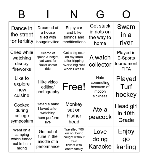 FIND SOMEONE WHO BINGO Card