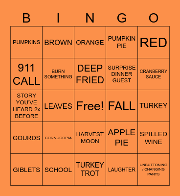 OSI FALL EVENT Bingo Card