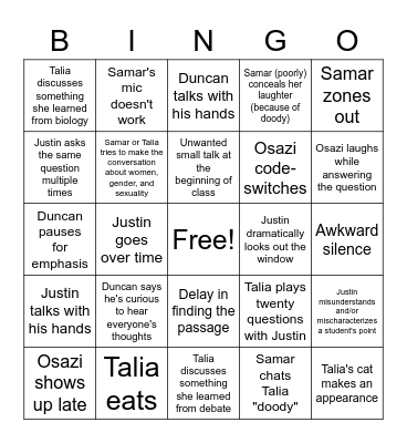 Justin's Social Studies 10a Tutorial! Bingo Card