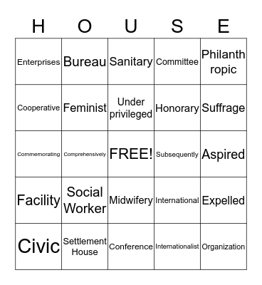 Hull Bingo Card
