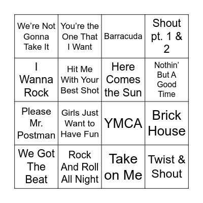 Music Bingo Card