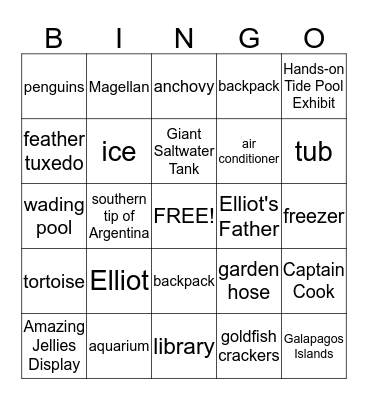 One Cool Friend Bingo Card