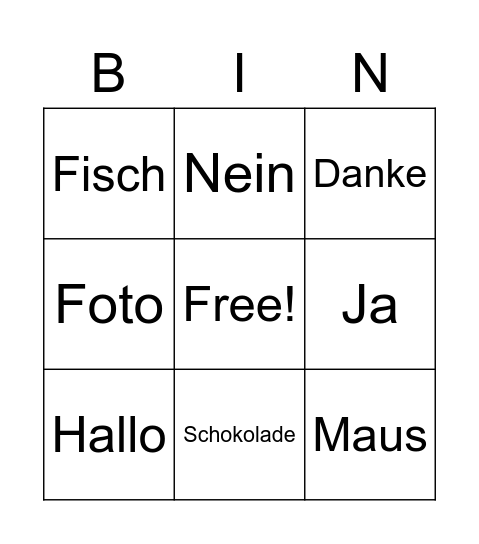 Bingo Card