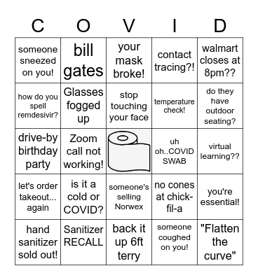 COVID Bingo Card