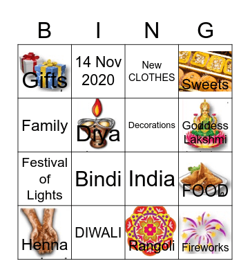 Network Integration Diwali BINGO Card