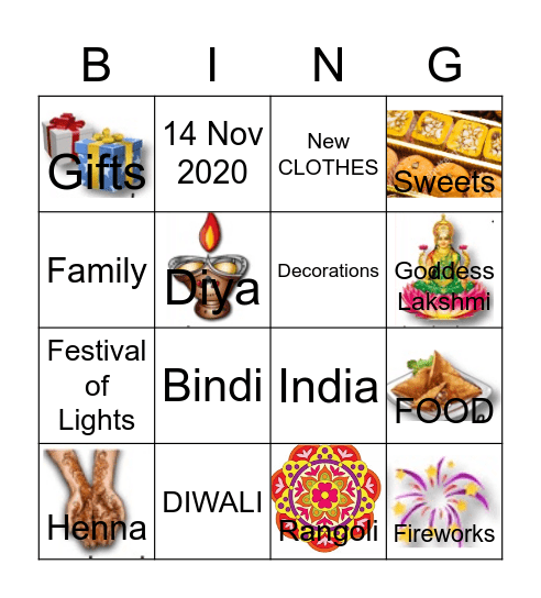 Network Integration Diwali BINGO Card
