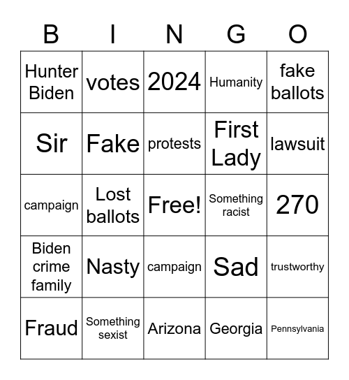 Waiting for the vote Bingo Card