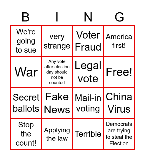 Trumpapaloooza Bingo Card