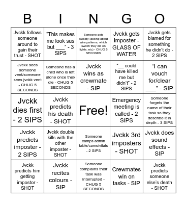 among us bingo Card