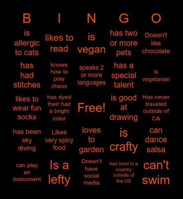 AmeriCorps Health Fellows Bingo Card