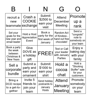 A Sweet December - Chocolatier Bingo! Bingo Card