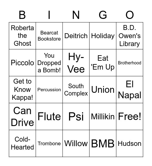 KAPPA BINGO Card