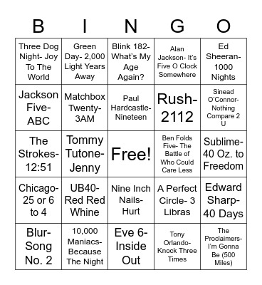 Total-Quiz.com Presents Radio Bingo: Count On It Bingo Card