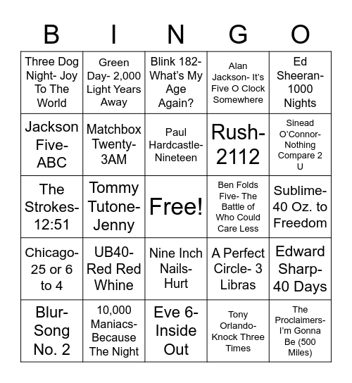 Total-Quiz.com Presents Radio Bingo: Count On It Bingo Card