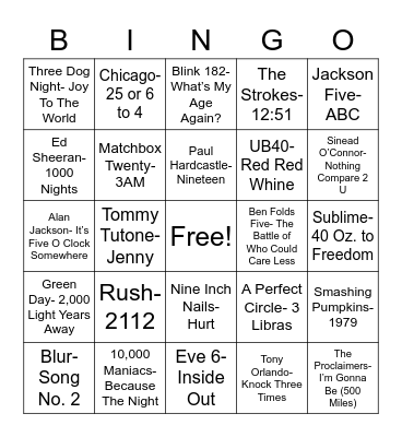 Total-Quiz.com Presents Radio Bingo: Count On It Bingo Card