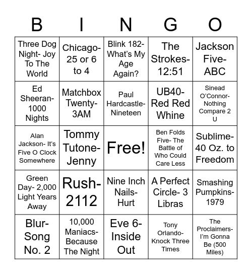 Total-Quiz.com Presents Radio Bingo: Count On It Bingo Card