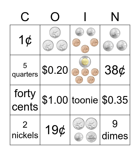 Coin Bingo! Bingo Card