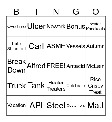 Watkins Bingo Card