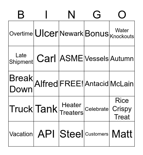 Watkins Bingo Card