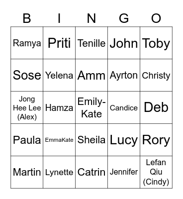 WHO AM I? Bingo Card