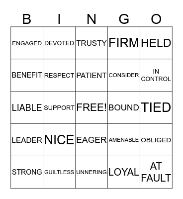 RESPONSIBLE BINGO Card