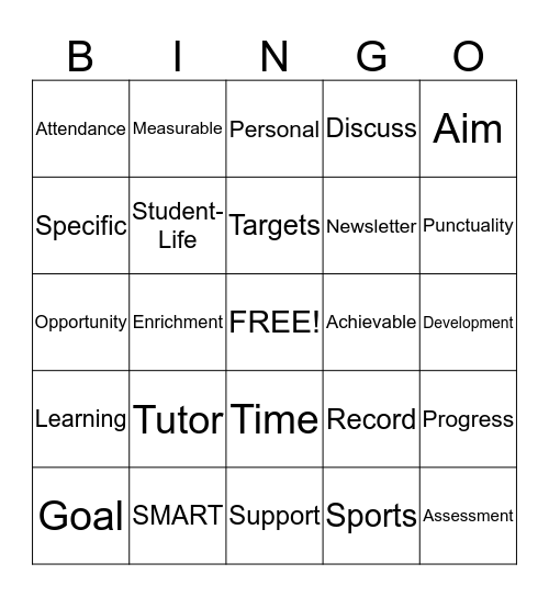 Group Tutorial Bingo Card