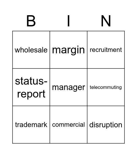 BINGO 3 Bingo Card