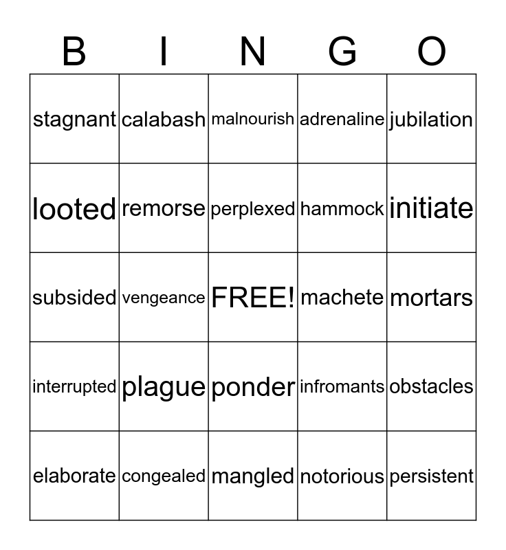 a-long-way-gone-bingo-card