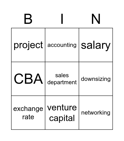 BINGO 4 Bingo Card