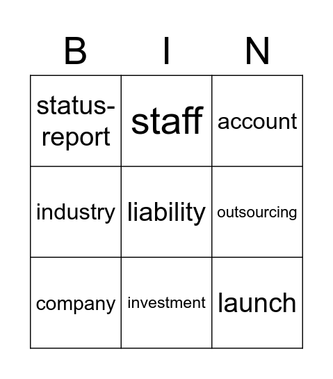 BINGO 5 Bingo Card