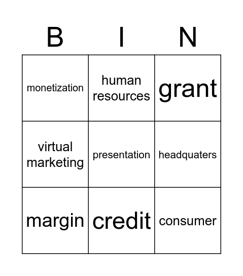 BINGO 6 Bingo Card